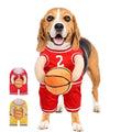 2025 New Dog Halloween Costumes, Dog Basketball Costume with Ball, Halloween Costumes with Basketball, Costume for Small Medium Large Dogs (1*RED, Small)