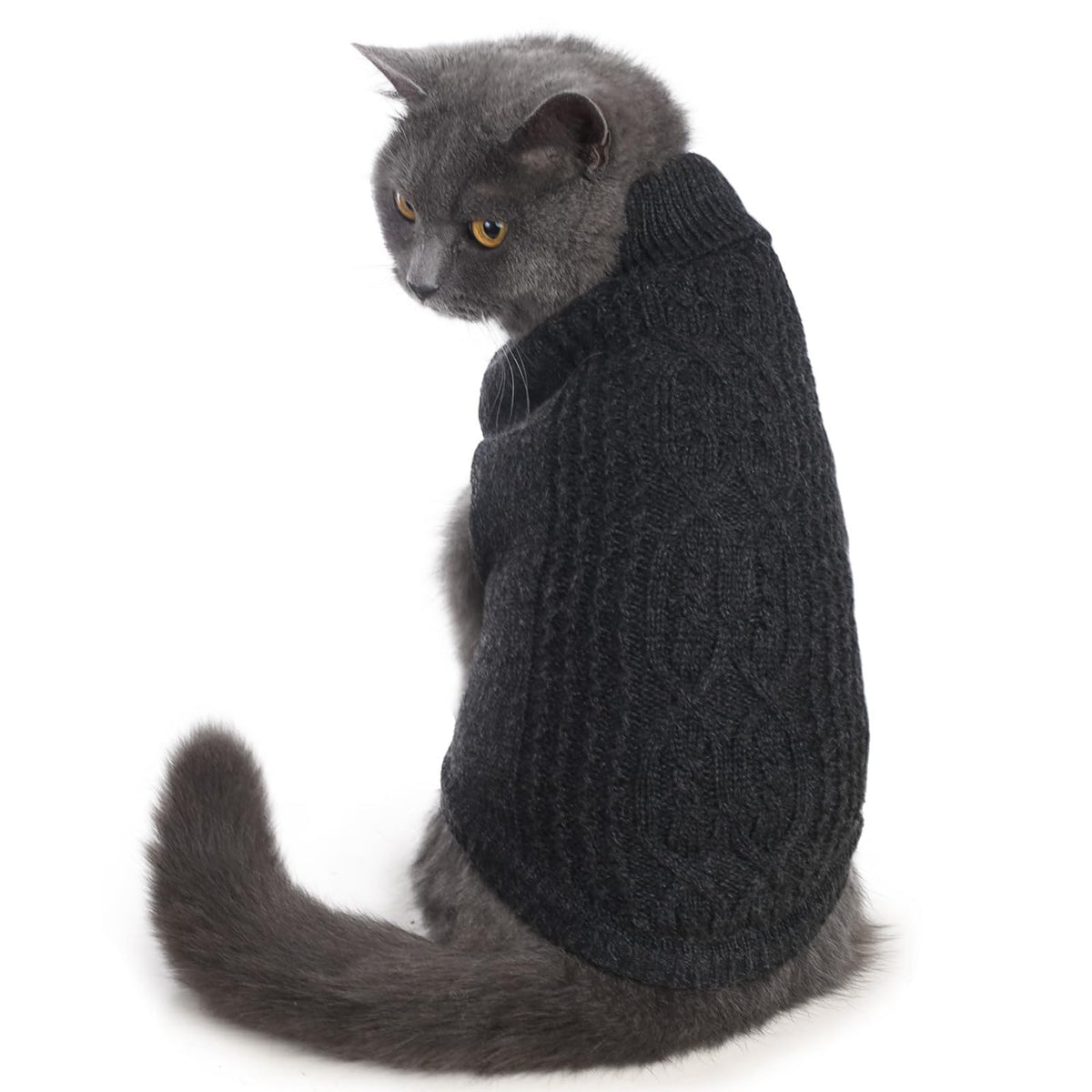 Cat Sweater Stretchy,19 Colors,6 Sizes,Snug Winter (Maple Leaf Red, Medium, Vest)