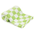 GreatBba Plush Checkered Baby Blanket,30 x 40 Inch Fleece,Orange White