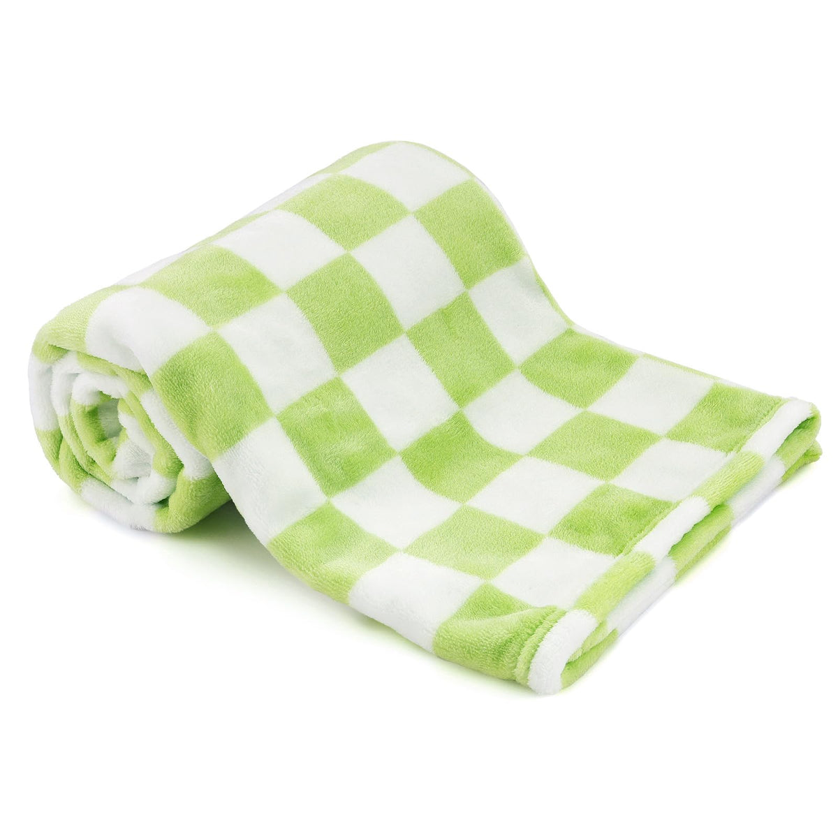 GreatBba Plush Checkered Baby Blanket,30 x 40 Inch Fleece,Orange White