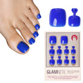 Glamnetic Press On Toenails - Natural Fake Nails | Cherry Red Chrome Press On Toenails, Salon Quality Press On Nails Kit with Glue | Cherry Glaze - 32 Nail Set in 16 Sizes