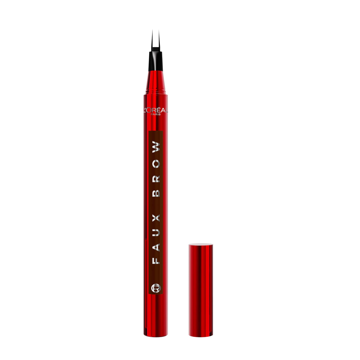 L'Oreal Paris Faux Brow, Hair-Like, Filling Eyebrow Pen with Double-Brush Tip, Fast & Precise Eyebrow Makeup, Dark Brunette, 0.04 Fl Oz