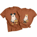 Halloween Shirts Cute Halloween Ghost Outfits Funny Pumpkin Graphic Tee Top