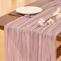 Fall Table Runner Terracotta Cheesecloth Boho Wedding Thanksgiving Decor