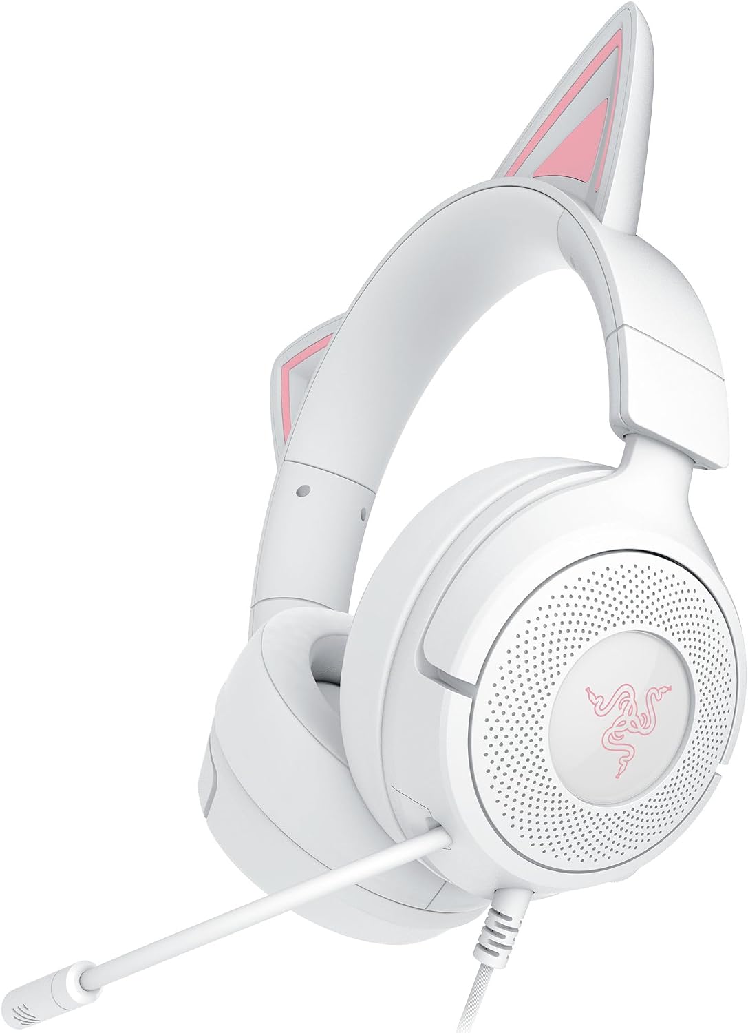 Razer Kraken Kitty V3 X Wired Gaming Headset, Kitty Ears, White