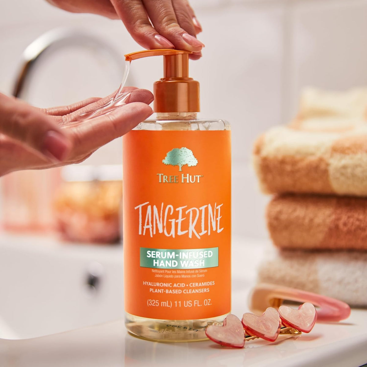 Tree Hut Serum Infused Hand Wash, Tangerine, 11 Fl Oz | Nourish & Hydrate Hands with Strengthening Skin Care, Long Lasting Scent, Cleanse & Lock in Moisture