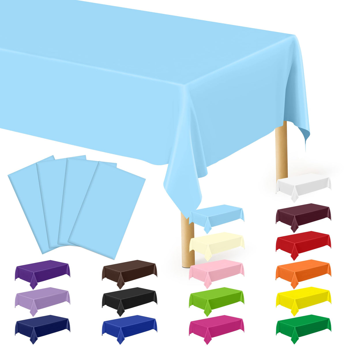 3 Pack Thanksgiving Tablecloths, 108" x 54" Disposable Turkey Table Cloth