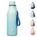 Konokyo Insulated Water Bottle with Strap,18 oz Double Wall Stainless Steel Vacuum Bottles Metal Water Flask,Macaron Green