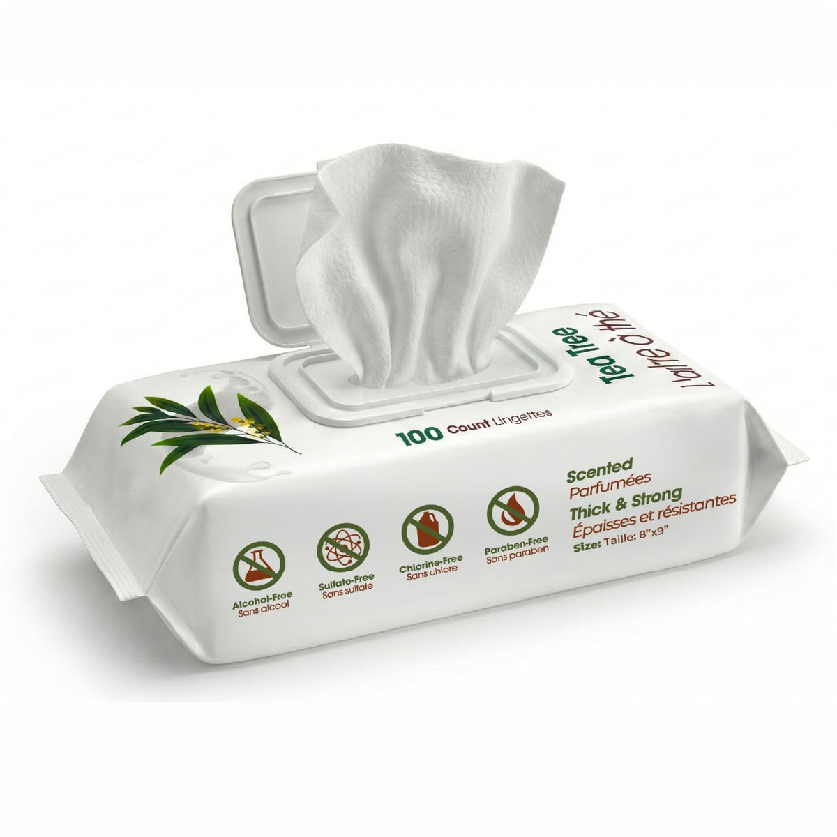 Best Pet Supplies 8" x 9" Large Unscented Dog Wipes - Cleaning and Deodorizing for Paws and Coat - Gentle Formula with Aloe Vera Vitamin E for Puppies and Cats - 100 Count