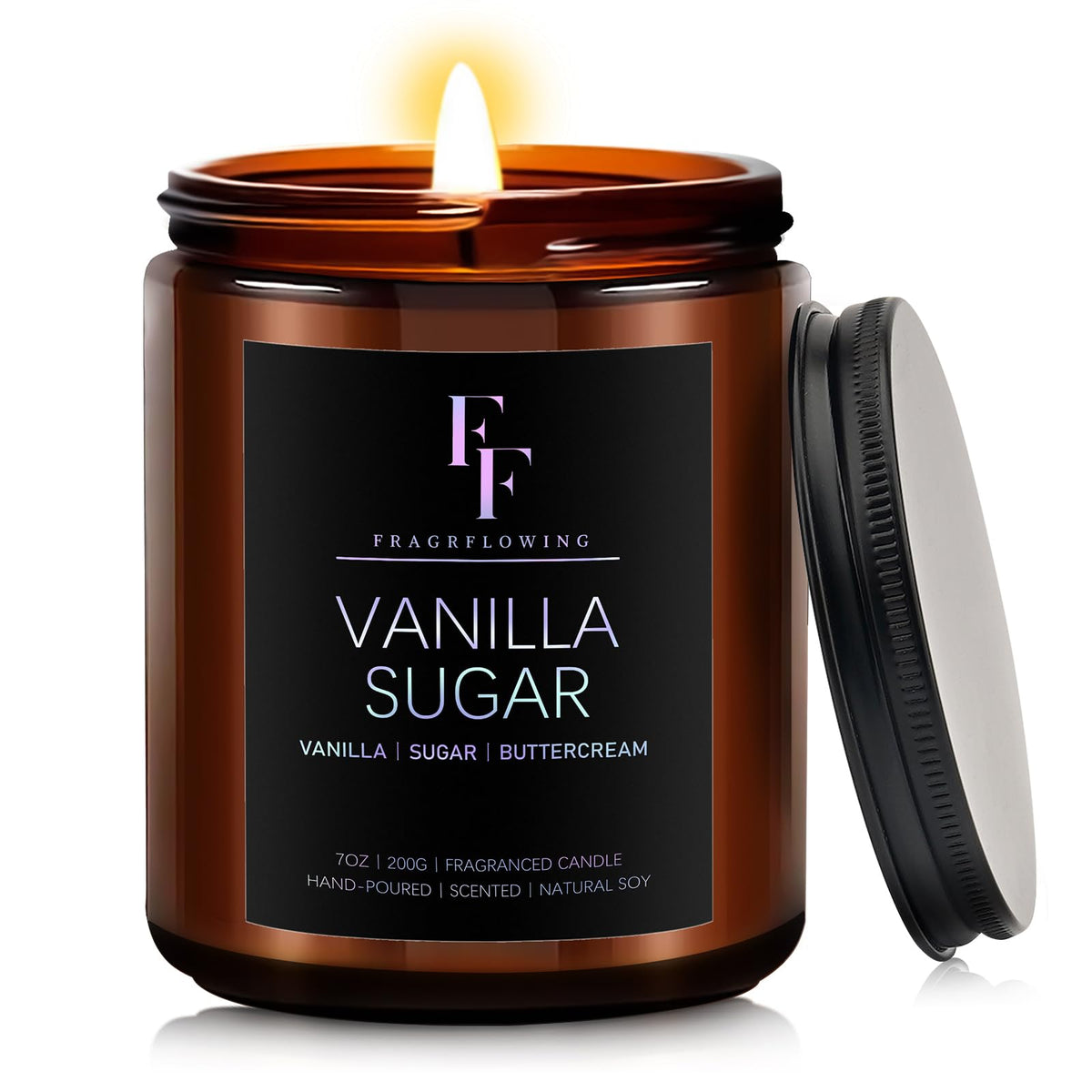 Cashmere Vanilla Scented Candle for Home Soy Wax Candle, Aromatherapy Candle Gift for Women Men, 7oz