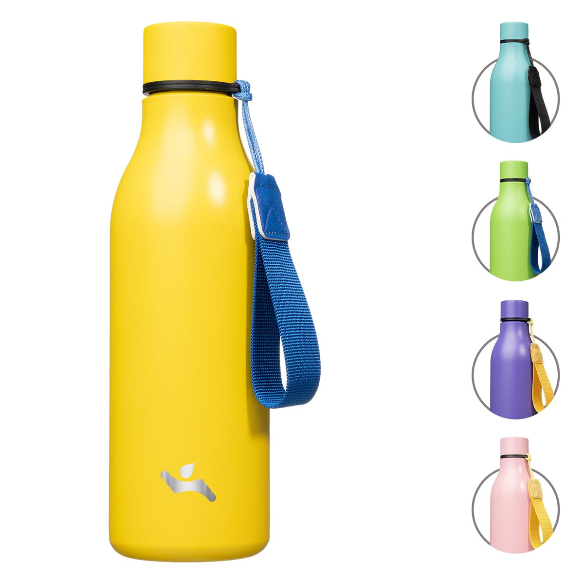 Konokyo Insulated Water Bottle with Strap,18 oz Double Wall Stainless Steel Vacuum Bottles Metal Water Flask,Macaron Green