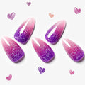 GLAMERMAID Cherry Red Press on Nails Medium Almond, Handmade Jelly Soft Gel Dark Red Glue on Nails Stiletto, Burgundy Emo Fake Nails Short Oval, Reusable Acrylic Stick on False Nails Kit for Women