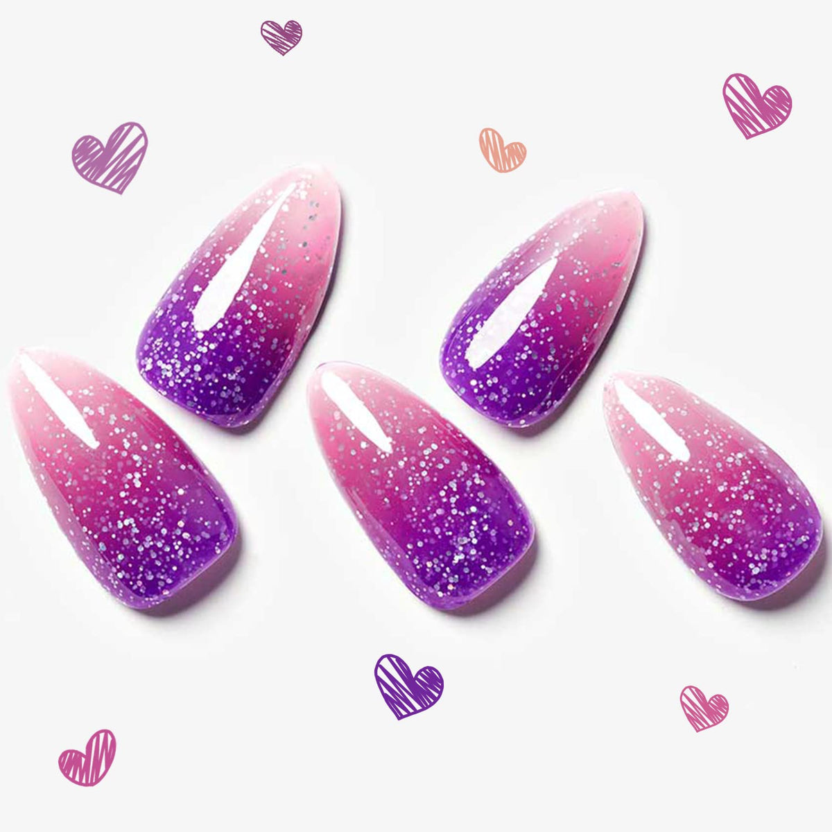 GLAMERMAID Cherry Red Press on Nails Medium Almond, Handmade Jelly Soft Gel Dark Red Glue on Nails Stiletto, Burgundy Emo Fake Nails Short Oval, Reusable Acrylic Stick on False Nails Kit for Women