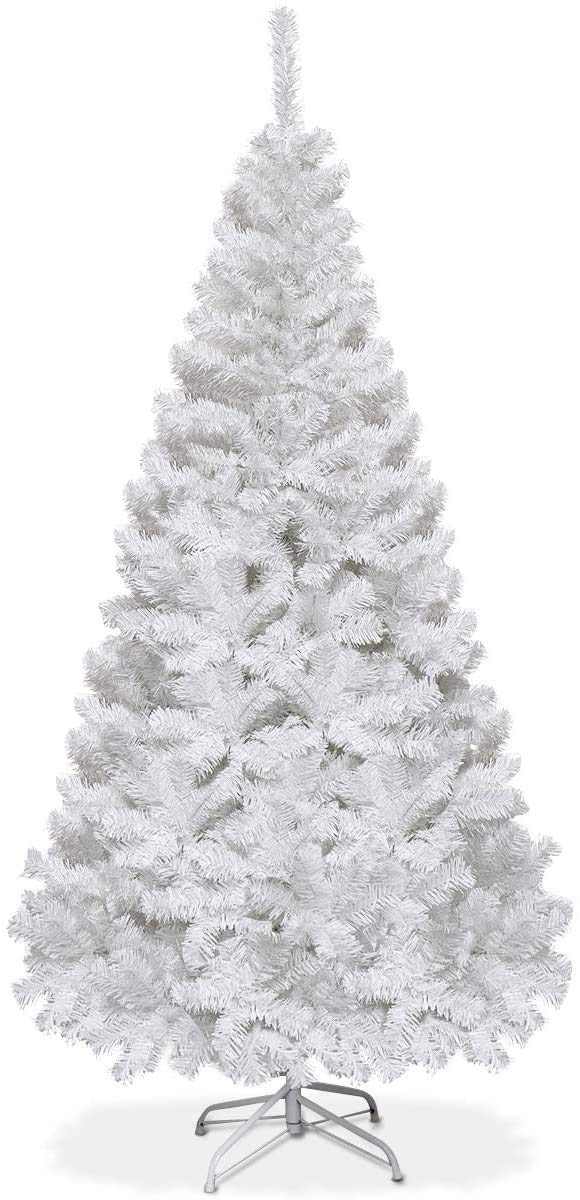 Goplus 6ft Sliver Artificial Christmas Tree with Electroplated Technolog