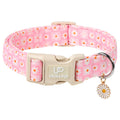 Fall Plaid Dog Collar with Maple Leaf Charm – Adjustable Autumn Checkered Dog Collar for Small Medium Large Dogs, Soft Cotton Puppy Collars with Quick Release Buckle and Metal D-Ring