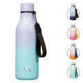 Konokyo Insulated Water Bottle with Strap,18 oz Double Wall Stainless Steel Vacuum Bottles Metal Water Flask,Macaron Green