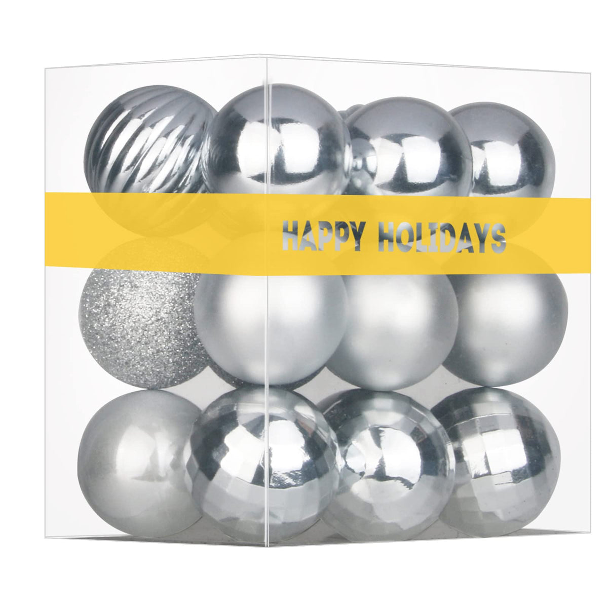 White 4.0" Large Christmas Balls - Christmas Tree Decoration Ornaments Shatterproof Hanging Balls for Birthday Halloween Holiday Wedding Decorations Set of 4pcs