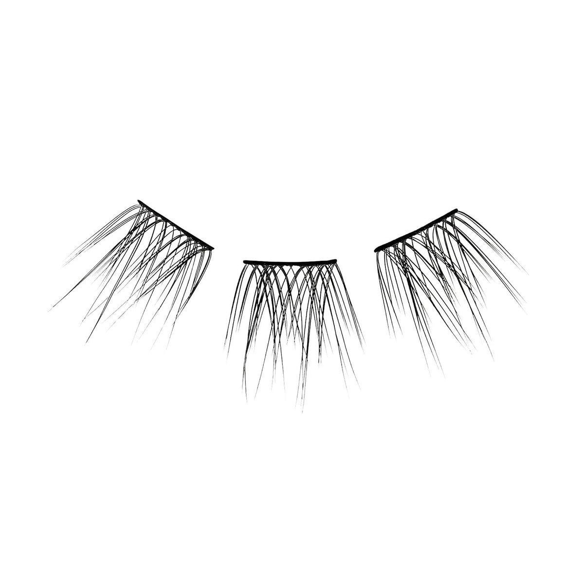 KISS Falscara DIY Eyelash Extension Lengthening Wisps - Featherlight Synthetic Reusable Artificial Eyelashes Multipack of 24 Mini Lash Clusters for that Authentic Eyelash Extension Look