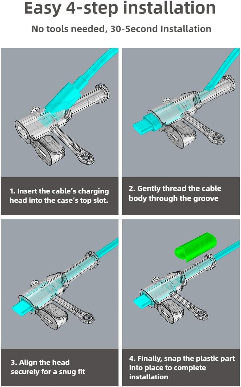 Silicone Charging Cable Protector Compatible with Lightning/Type-C/USB A