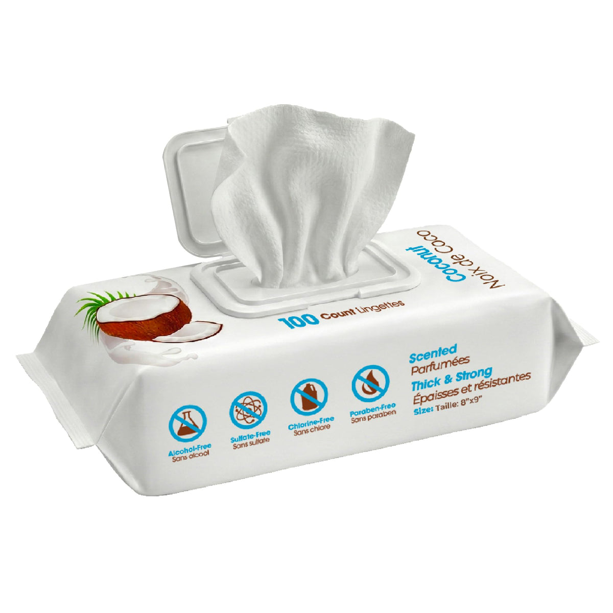 Best Pet Supplies 8" x 9" Large Unscented Dog Wipes - Cleaning and Deodorizing for Paws and Coat - Gentle Formula with Aloe Vera Vitamin E for Puppies and Cats - 100 Count