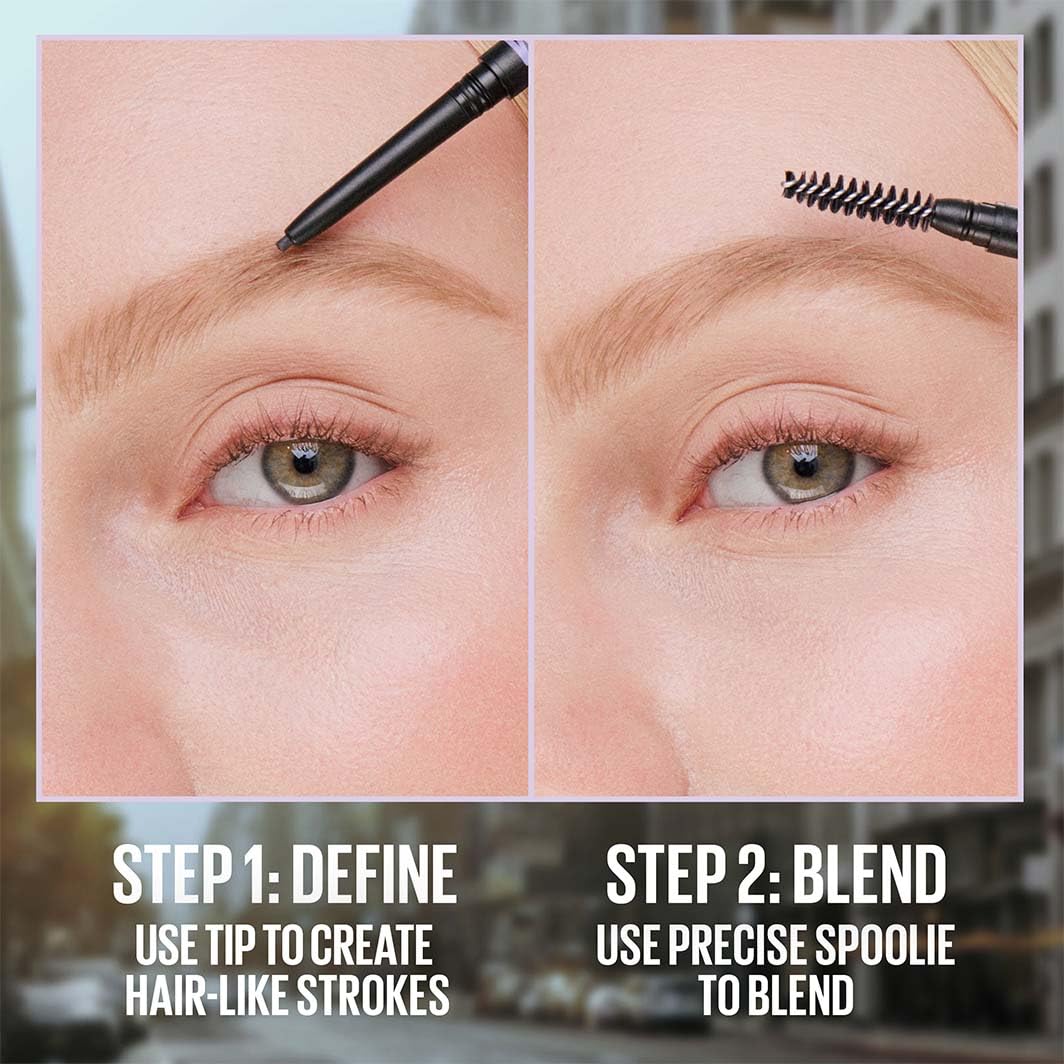 Maybelline Express Brow Ultra Slim Eyebrow Makeup, Brow Pencil with Precision Tip and Spoolie for Defined Eyebrows, Black Brown, 1 Count (Packaging May Vary)