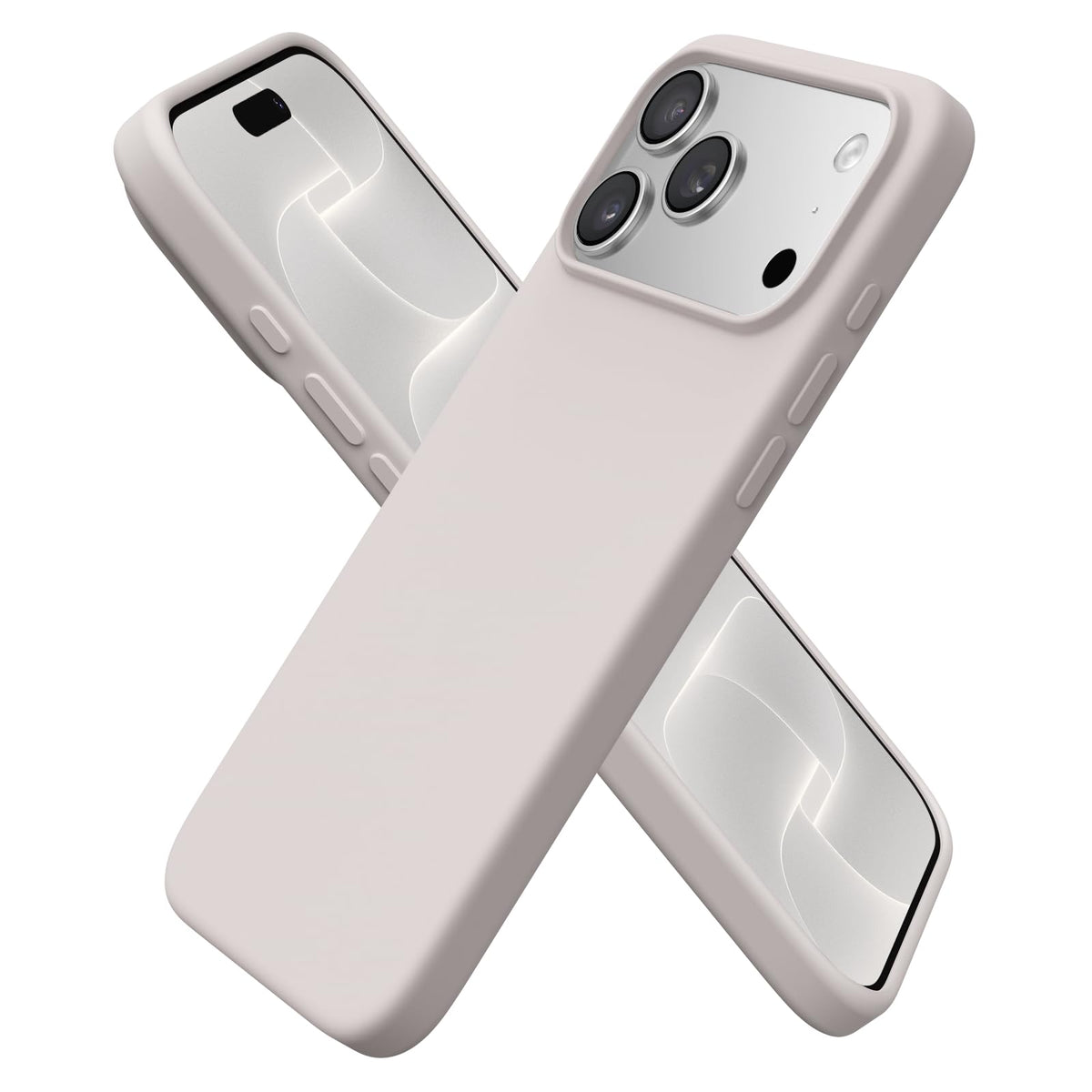 ORNARTO for iPhone 18 Pro Max Case, Liquid Silicone, Chalk Pink