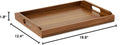 Amazon Basics Wooden Serving Tray, 17" x 12" Acacia Wood Decorative Tray Platter With Built-in Handles for Breakfast in Bed, Food & Drinks, Entertaining, Coffee Table & Ottoman