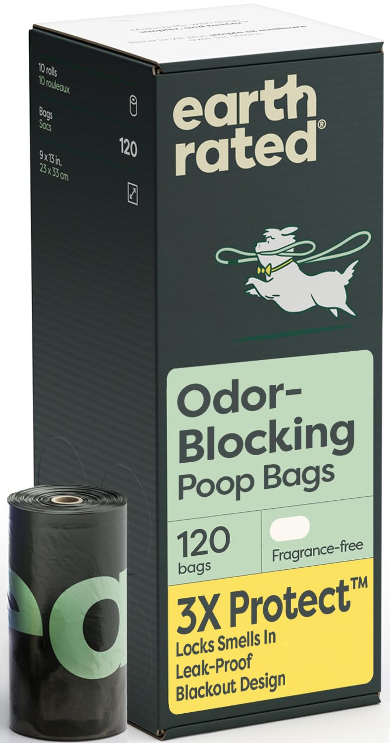 Earth Rated Poop Bags for Dogs, Guaranteed Leak Proof and Extra Thick Waste Bag Refill Rolls, Unscented, 270 Bags