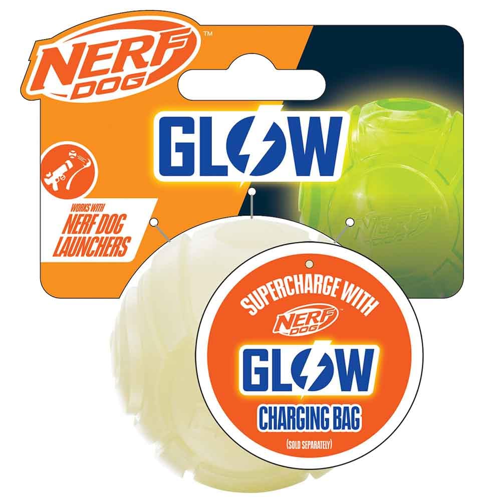 Nerf Dog Tennis Ball Blaster Dog Toy Blue/Orange, 16 Inch Compact Blaster with 1 Ball