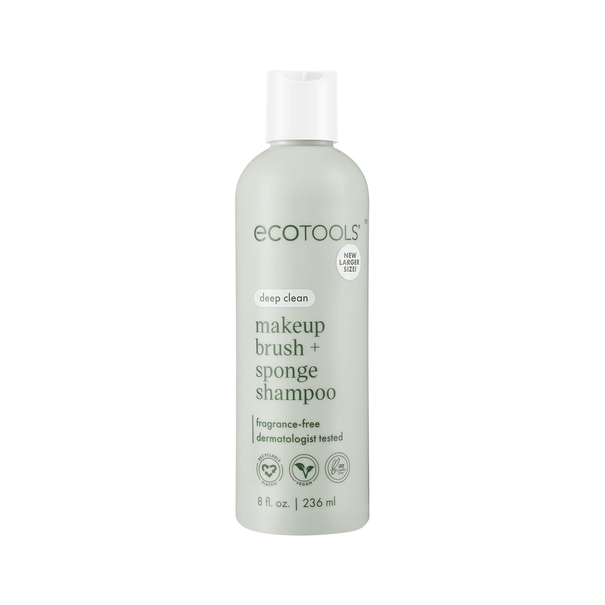 EcoTools Makeup Brush Cleanser + Sponge Shampoo, Fragrance-Free, 8 Fl Oz