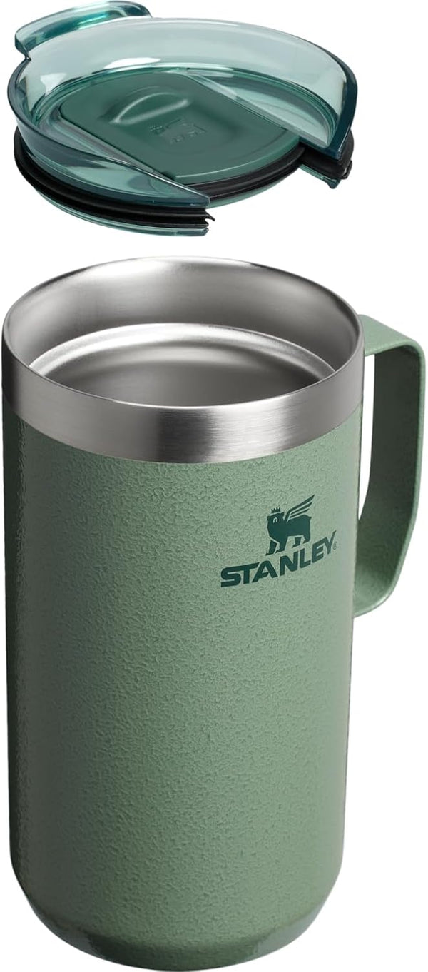 STANLEY Everyday Camp Mug 24oz | Drink Through Lid | Cup for Coffee, Tea and Drinks | Insulated Stainless Steel Coffee Mug | BPA-Free | Hammertone Green