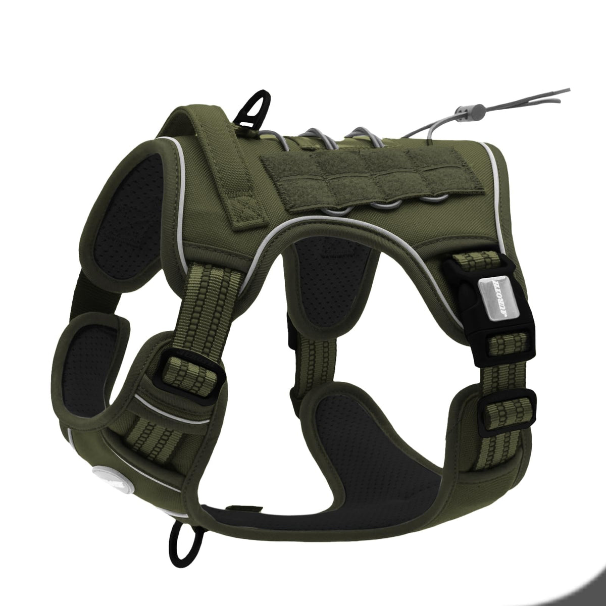 Auroth Tactical Dog Harness for Large Dogs No Pull Adjustable Pet Harness Reflective K9 Working Training Easy Control Pet Vest Military Service Dog Harnesses Army Yellow L