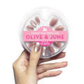 Olive & June Instant Mani Press-On Nails, HZ Velvet, Short, Round | Salon-quality glue-on manicure kit; 42 non-toxic fake nails in 21 sizes, recycled materials, realistic look, lasts 14 days