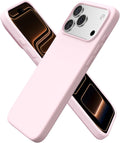 ORNARTO for iPhone 17 Pro Max Case, Liquid Silicone, Chalk Pink