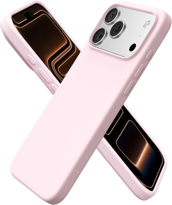 ORNARTO for iPhone 17 Pro Max Case, Liquid Silicone, Chalk Pink