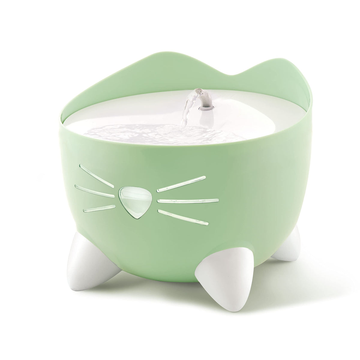 Catit PIXI Drinking Fountain – Cat Water Fountain with Triple Filter and Ergonomic Drinking Options, Stainless Steel