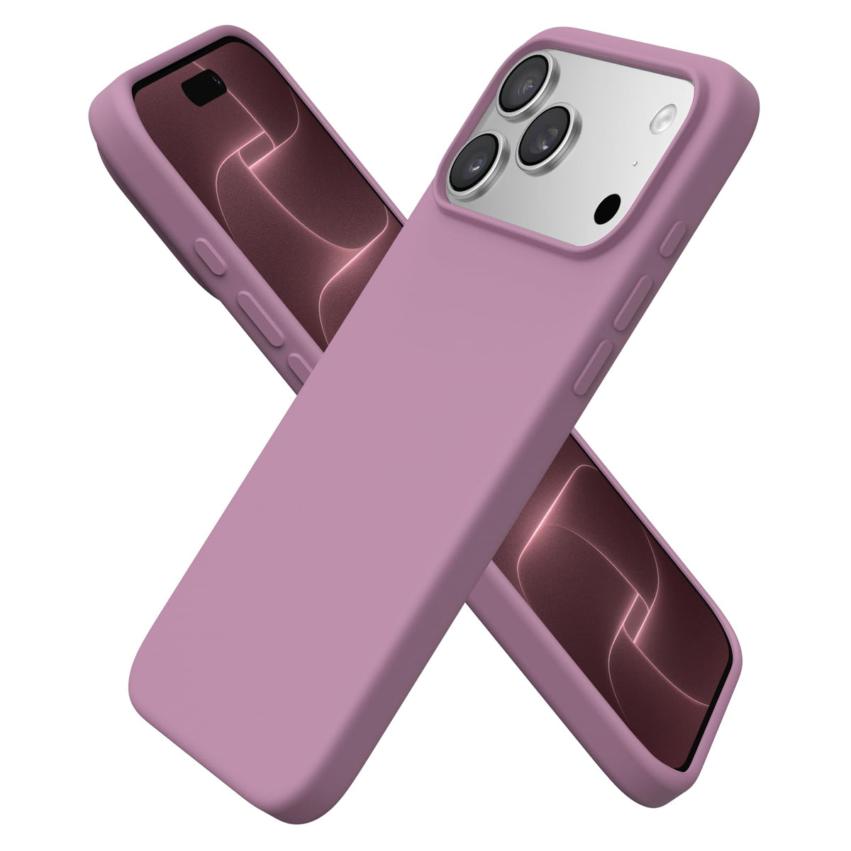 ORNARTO for iPhone 18 Pro Max Case, Liquid Silicone, Chalk Pink