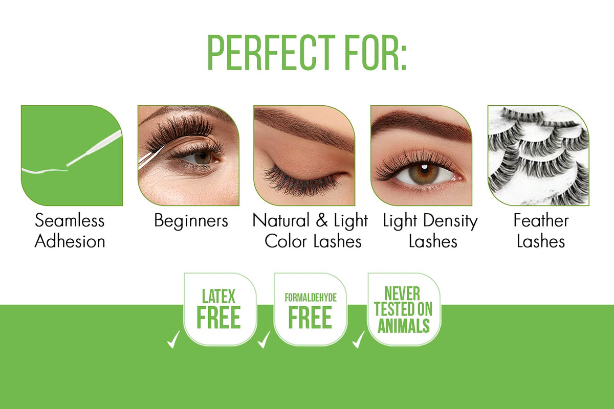 DUO Brush-On Clear Lash Glue, Strip Eyelash Adhesive for Clusters, 2 Pack | Infused with Vitamins A, C & E, Waterproof Eyelash Glue, Long Lasting, Quick Drying, Hypoallergenic, Latex-Free