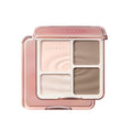 JUDYDOLL Highlight & Contour Palette, All-in-One Matte Highlighter Contour Compact, Natural Brightening Finish for Cool Fair & Olive Skin (01 Wave Shadow Palette)