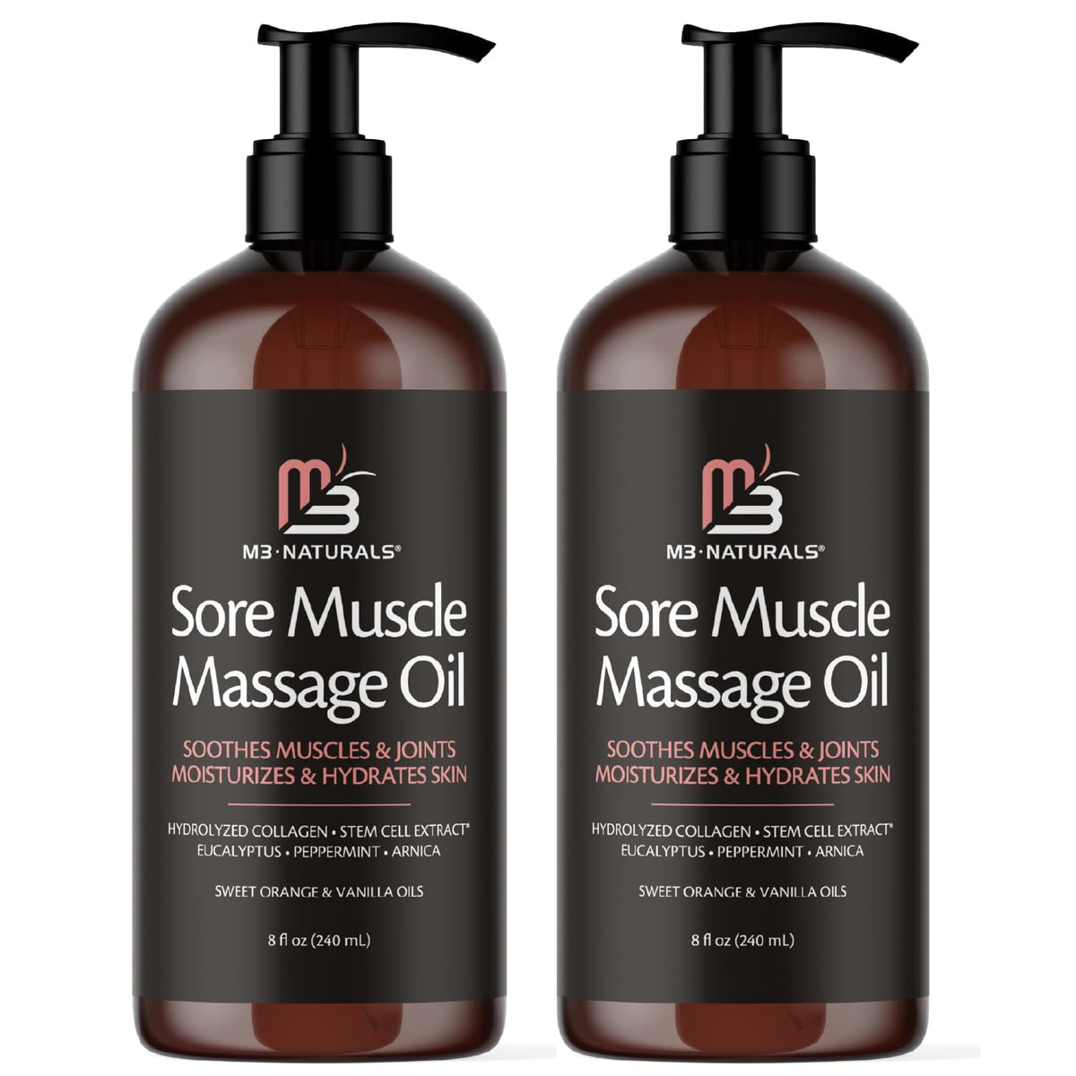 Firming Body Massage Oil with Collagen for Cellulite – 8 Fl Oz by M3