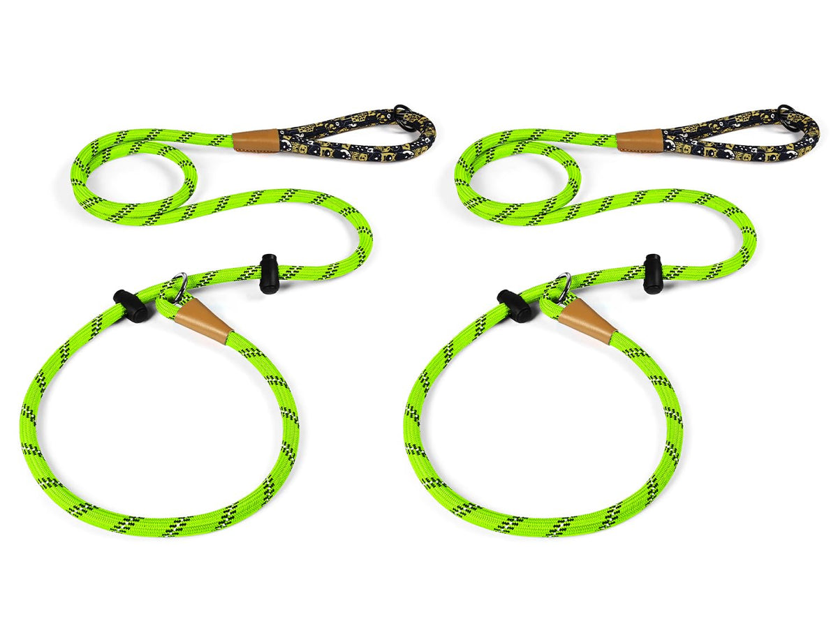 lynxking Slip Lead Dog Leash Reflective, Heavy Duty Comfortable Strong Rope for Large Medium Small Dogs No Pull Pet Training (Black, Large 1/2in x 6ft-Slip Lead)