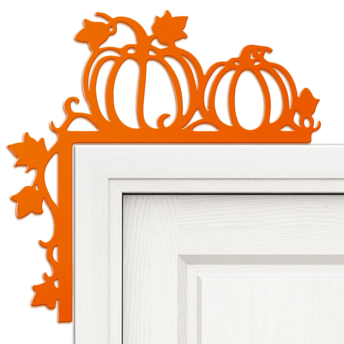 Yaocom 11.8" x 11.8" Metal Halloween Door Topper, Black Skeleton Sign