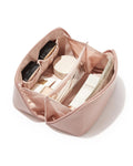 EACHY Travel Makeup Bag, Large Capacity Cosmetic Bag for Women, Waterproof PU Leather, Flat Open Portable Toiletry Bag for Skincare, Brushes & Travel Essentials