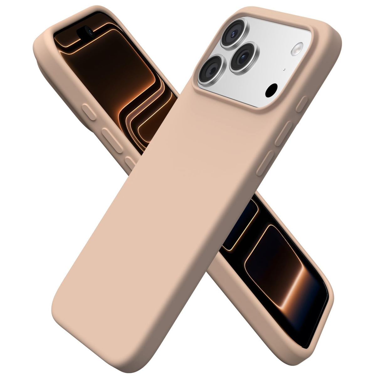 ORNARTO for iPhone 17 Pro Max Case, Liquid Silicone, Chalk Pink
