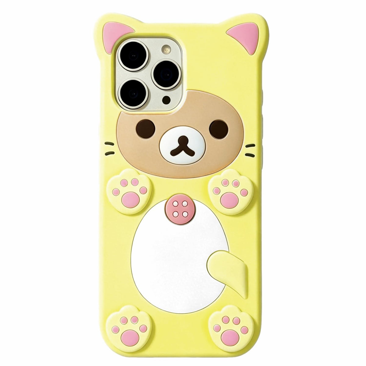 Case for iPhone 11 with Strap Lanyard Keychain Cute Bear Cookie Kawaii Funny Soft Silicone Shockproof Protective Cover for Women Girls