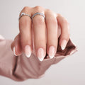 BTArtbox Press On Nails, Cream Puff, Short Almond, Ombre Off White, 32Ct | 2+ Weeks Wear, Salon-Quality Natural Nails, 10-Minute Easy Daily Application, Fast Removal, 16 Sizes, All-in-One Complete Kit