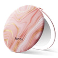 Fancii Taylor LED Lighted Travel Makeup Mirror, Rechargeable with 10x/1x Magnifying & 3 Light Settings - Compact, Portable, Large 5” Wide Hand Mirror for Handbag and Purses (Rose Gold)