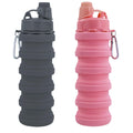 Collapsible Water Bottles Travel water bottle Sports Portable Sport Water Bottle Reusable Water Bottles comes with mountaineering Buckle 500ml silicone Water-proof camping water bottle