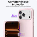 ORNARTO for iPhone 17 Pro Max Case, Liquid Silicone, Chalk Pink