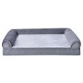 Amazon Basics Living Room Couch Dog Bed with Premium Foam, Non-Slip Bottom, Removable Washable Cover, Pressure-Relief Support for Dogs up to 55lbs, Large (36" x 27"), Grey